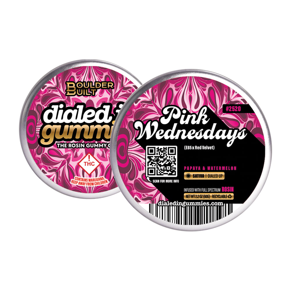 100mg - Pink Wednesdays #2520 - Rosin Gummies (10pk) by Dialed In Gummies