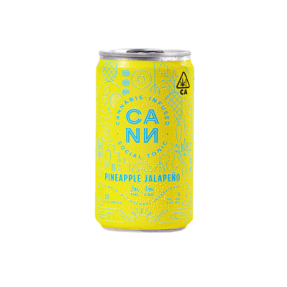 Pineapple Jalapeño 4pk (2mg THC, 4mg CBD per can) by Cann