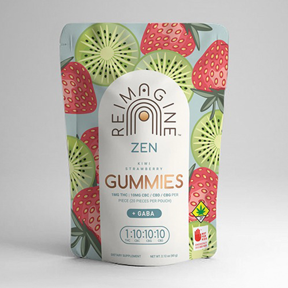 10:10:10:1 Kiwi Strawberry Zen [10pk] (100mg CBD/100mg CBG/100mg CBC/10mg THC) by Reimagine Wellness
