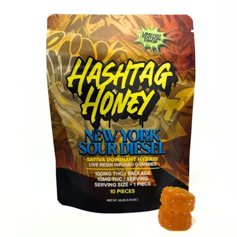 NY Sour Diesel [10pk] (100mg) by Hashtag Honey