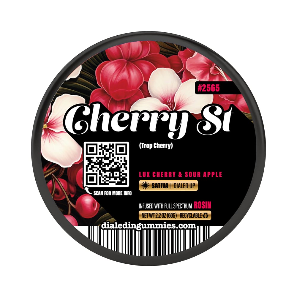 100mg - Cherry St. #2565 - Rosin Gummies (10pk) by Dialed In Gummies