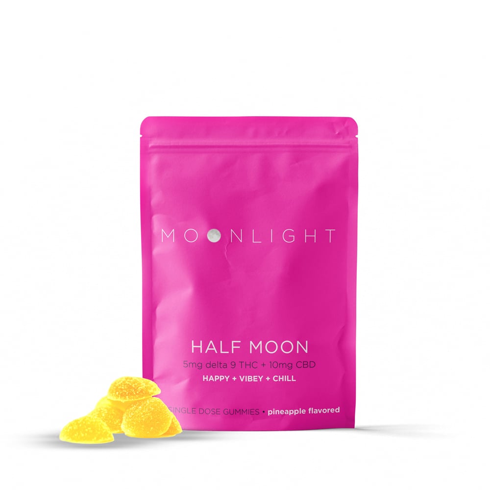 Half Moon Pineapple [10pk] (50mg THC/100mg CBD) by MOONLIGHT