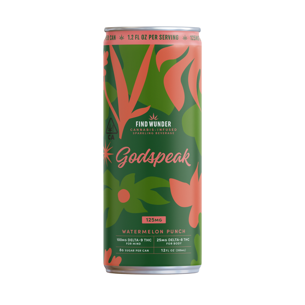 Godspeak Watermelon Punch (100mg THC/25mg Delta-8 per can) by FIND WUNDER