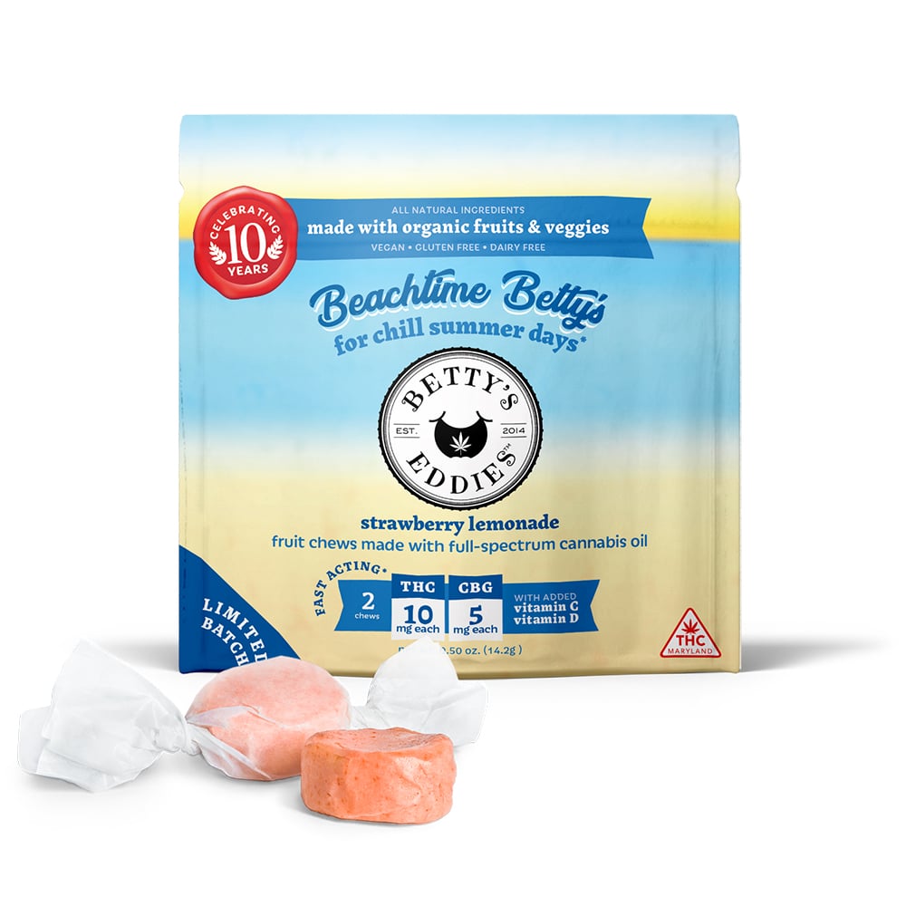 Beachtime Betty's - Strawberry Lemonade [2pk] (20mg THC/10mg CBG) by Betty's Eddies