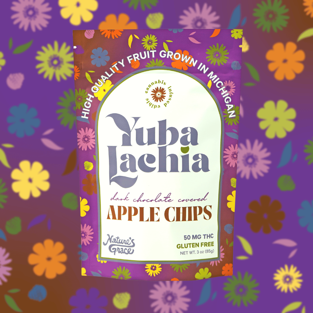 Dark Chocolate Covered Apple Chips (50mg) by Yubalachia