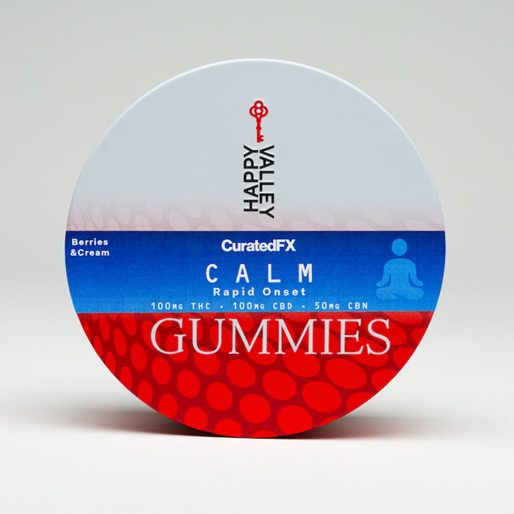 Calm - Berries And Cream [20pk] (100mg CBD/100mg THC/50mg CBN) by Happy Valley