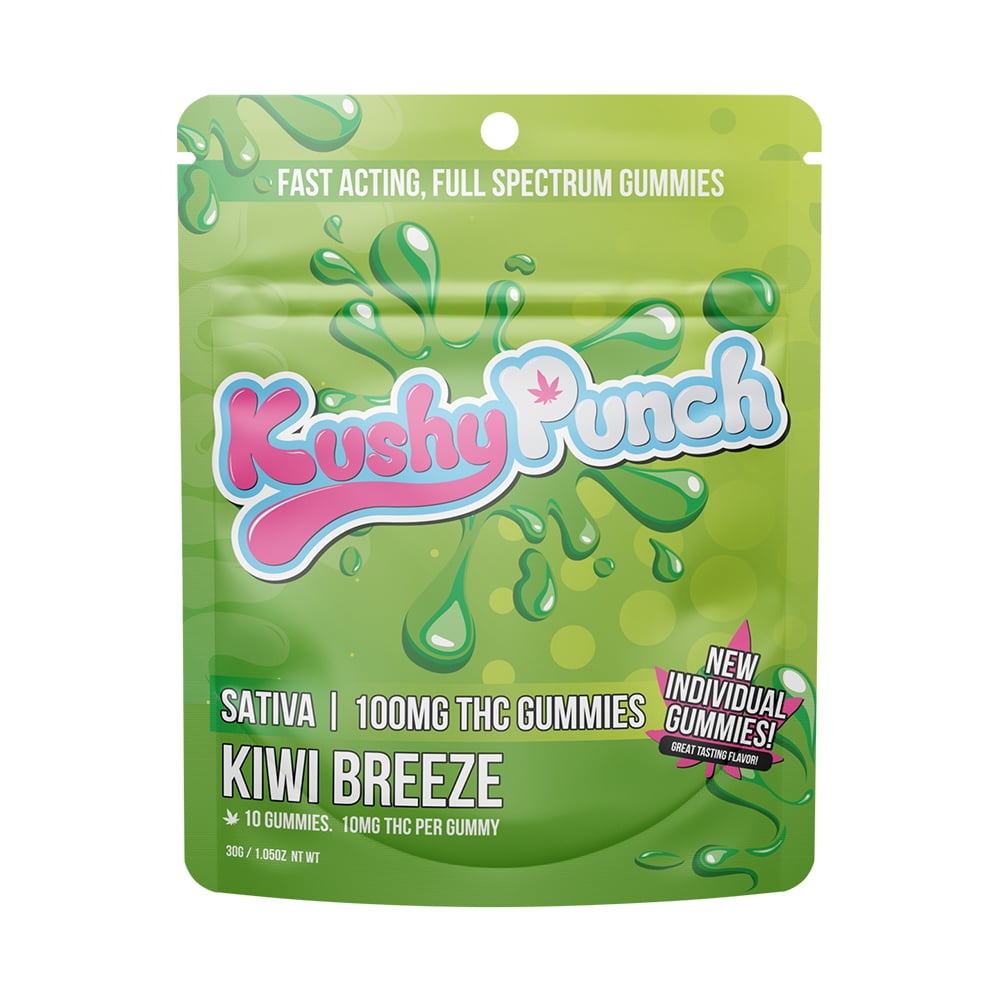 Kiwi Breeze - Sativa [10pk] (100mg) by Kushy Punch in United States
