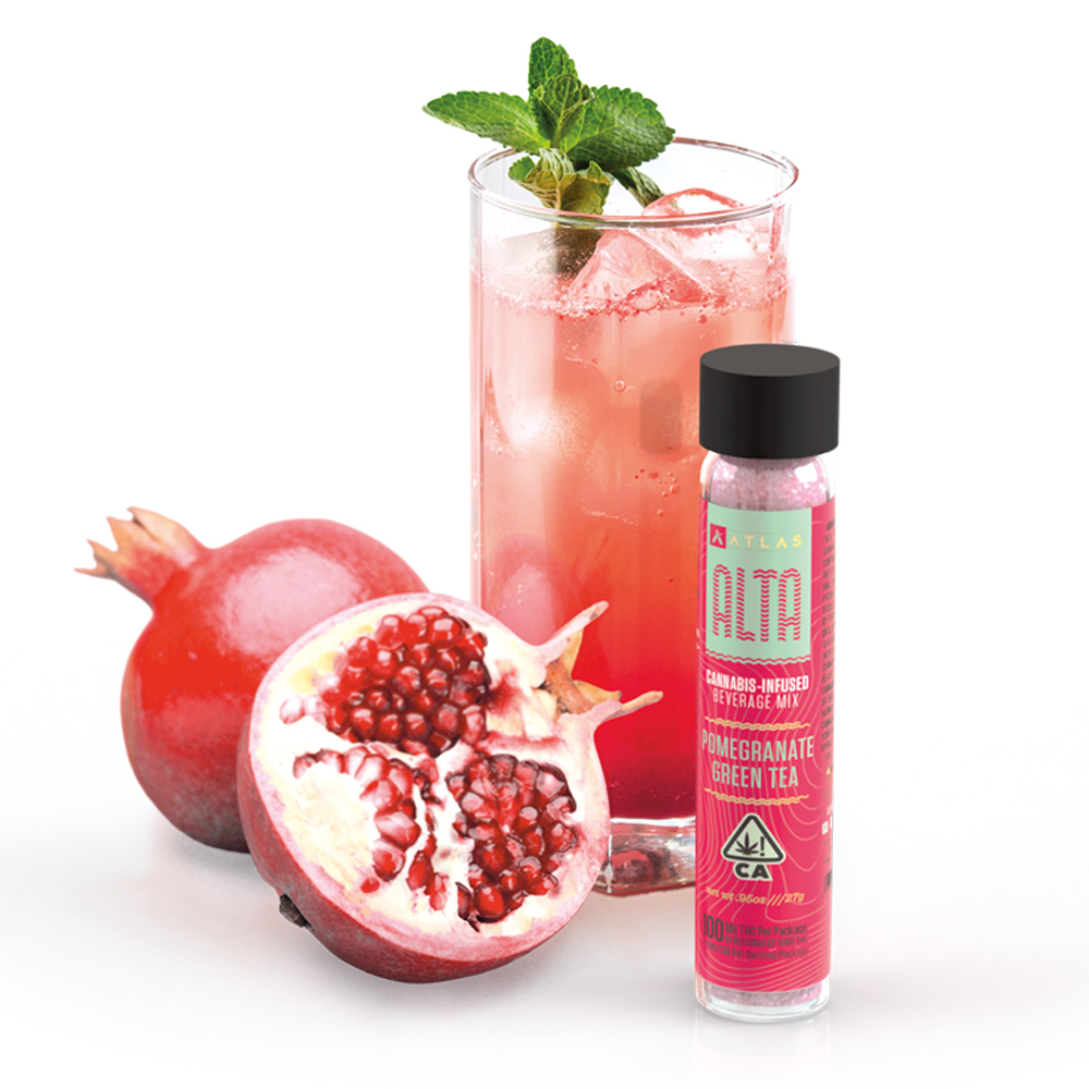 ALTA Pomegranate Green Tea Drink Mix [10pk] (20mg CBD/100mg THC) by Atlas Edibles
