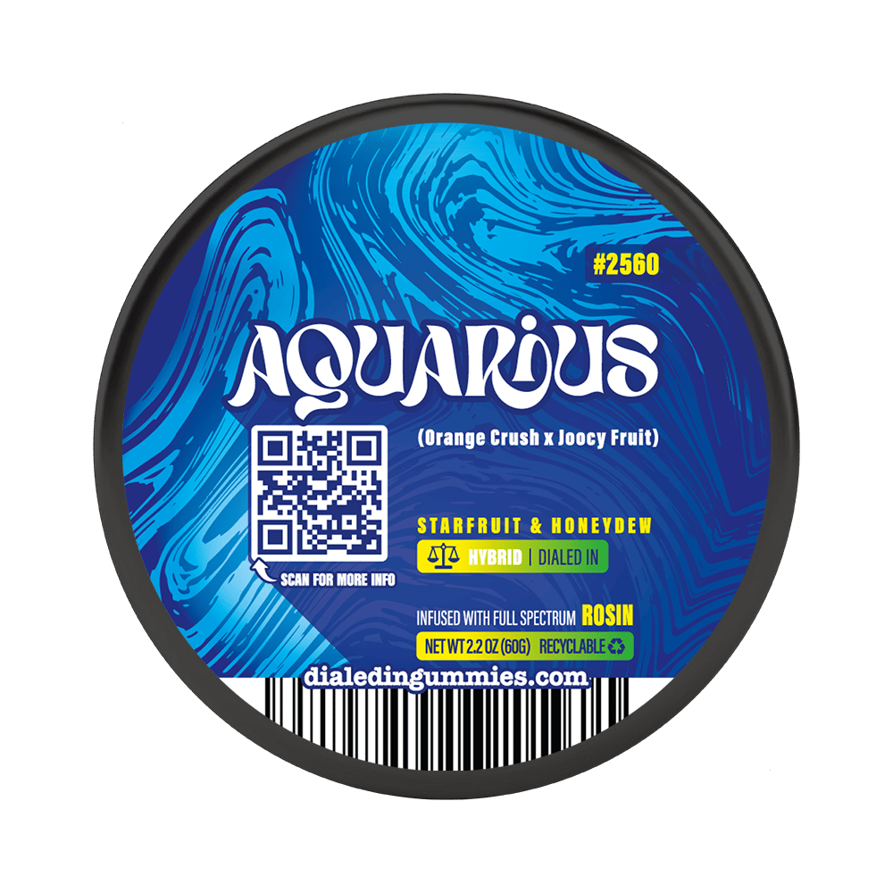 100mg - Aquarius #2560 - Rosin Gummies (10pk) by Dialed In Gummies