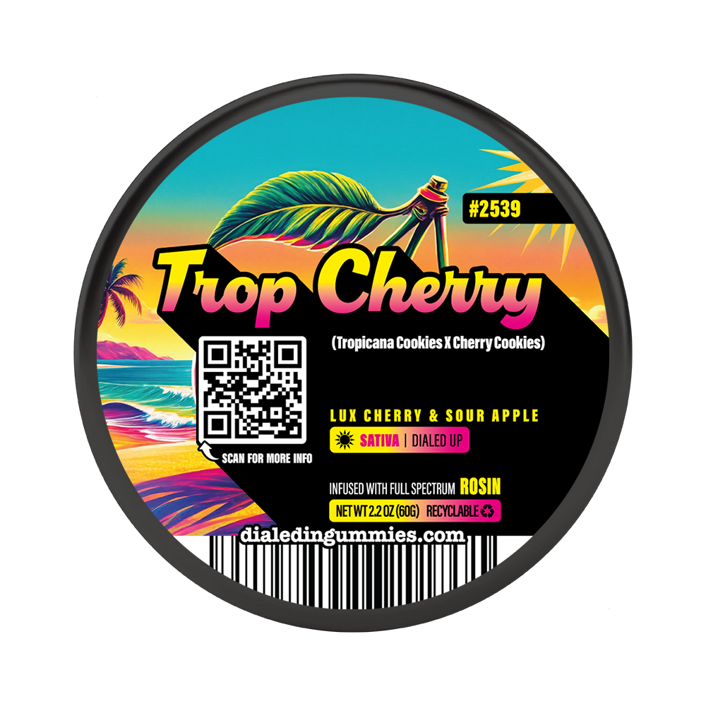 100mg - Trop Cherry #2539 - Rosin Gummies (10pk) by Dialed In Gummies