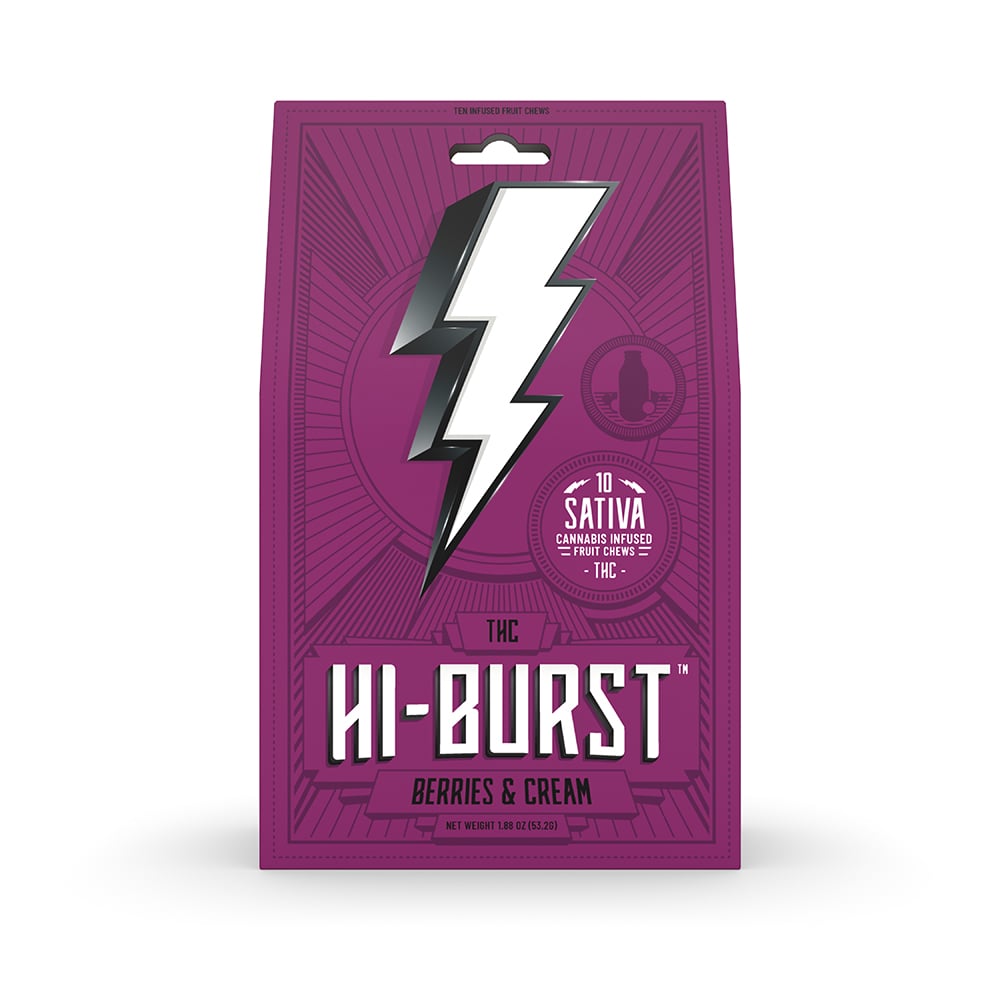 Berries & Cream - Sativa [10pk] (100mg) by Hi-Burst