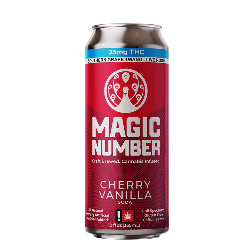 Cherry Vanilla Natural Soda (25mg Live Resin) by Magic Number