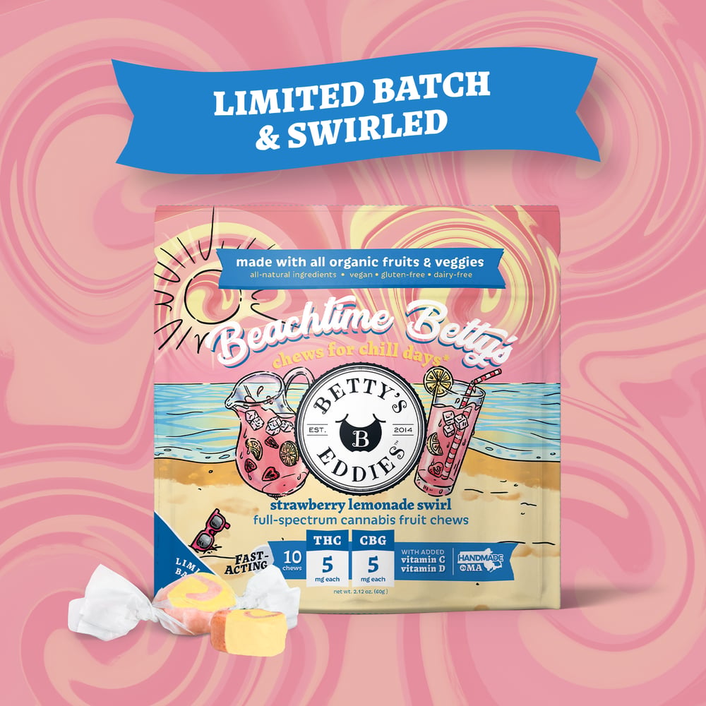 Beachtime Betty's - Strawberry Lemonade Swirl [10pk] (50mg THC/50mg CBG) by Betty's Eddies