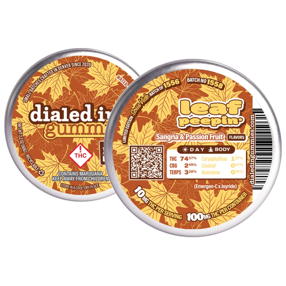 100mg - Leaf Peepin #2440 - Rosin Gummies (10pk) by Dialed In Gummies