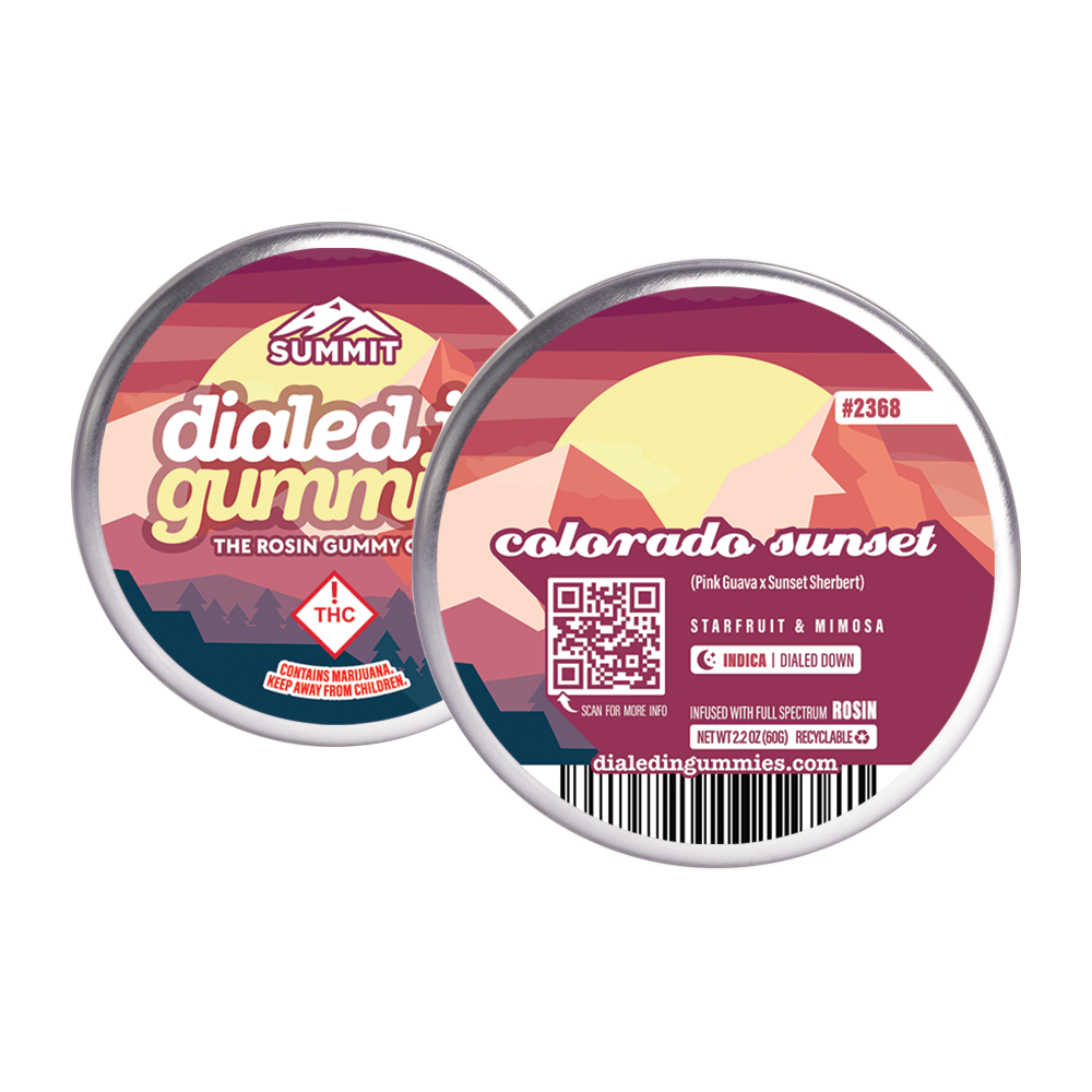 100mg - Colorado Sunset #2368 - Rosin Gummies (10pk) by Dialed In Gummies