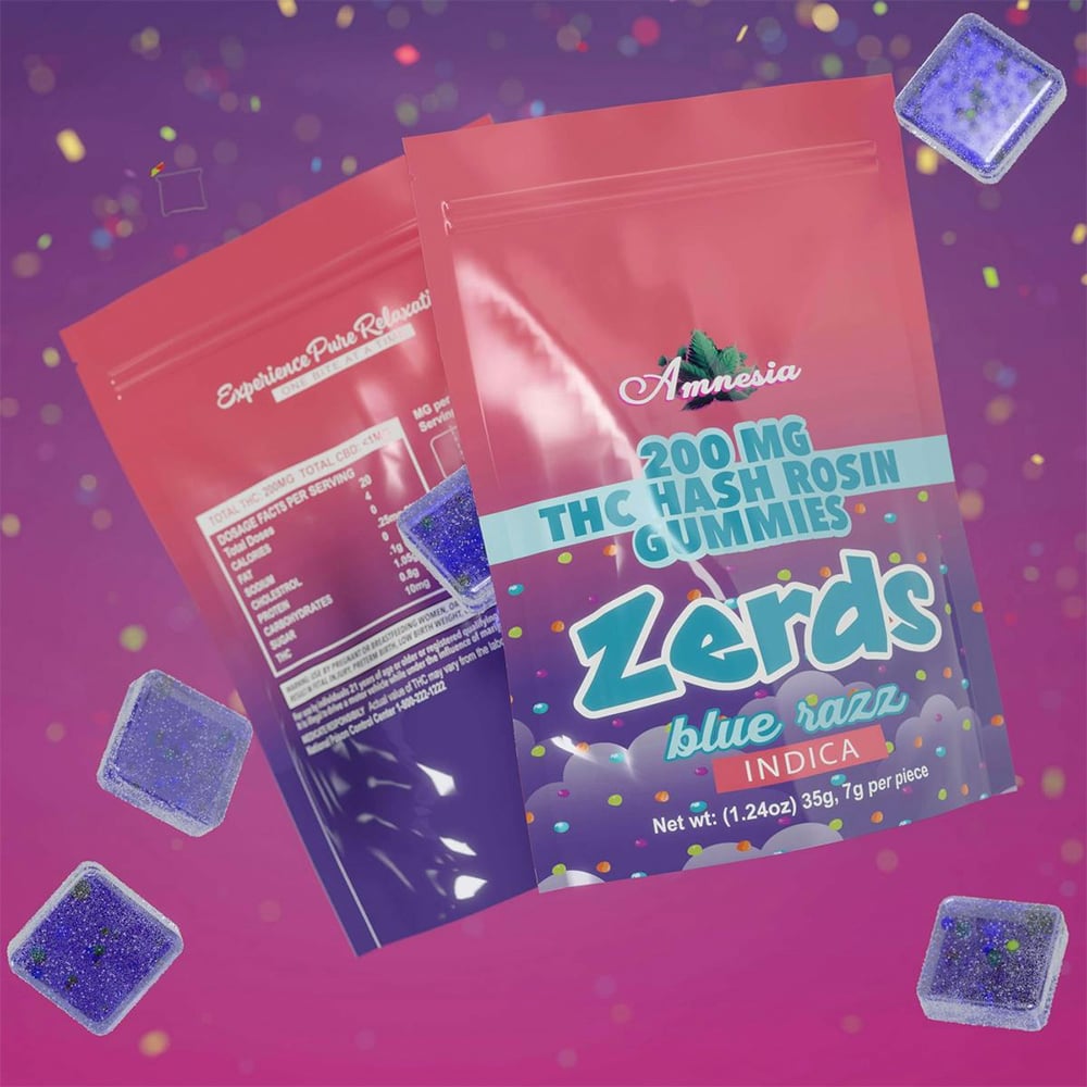 Blue Razz Hash Rosin Zerds [5pk] (200mg) by Amnesia