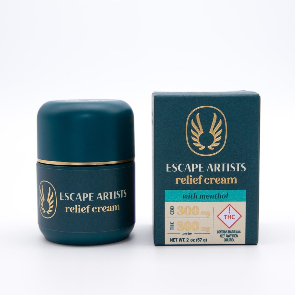 1:1 Relief Cream - Menthol [2oz] (300mg CBD/300mg THC) by Escape Artists