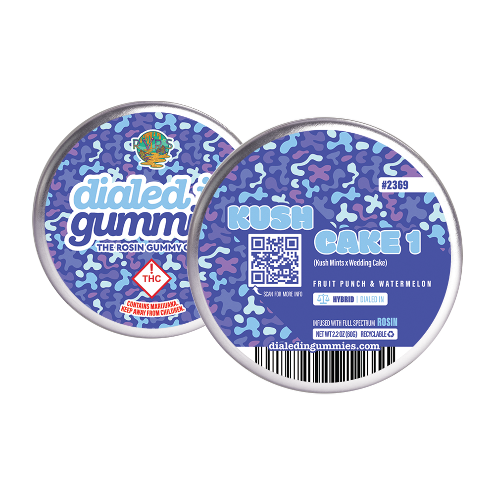 100mg - Kush Cake - Rosin Gummies (10pk) by Dialed In Gummies