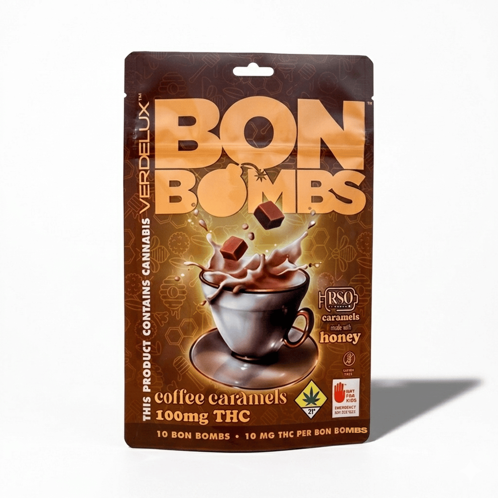 Caramels BON BOMBS Espresso Honey (DOHC) Edibles - 10pk 100mg THC by Verdelux