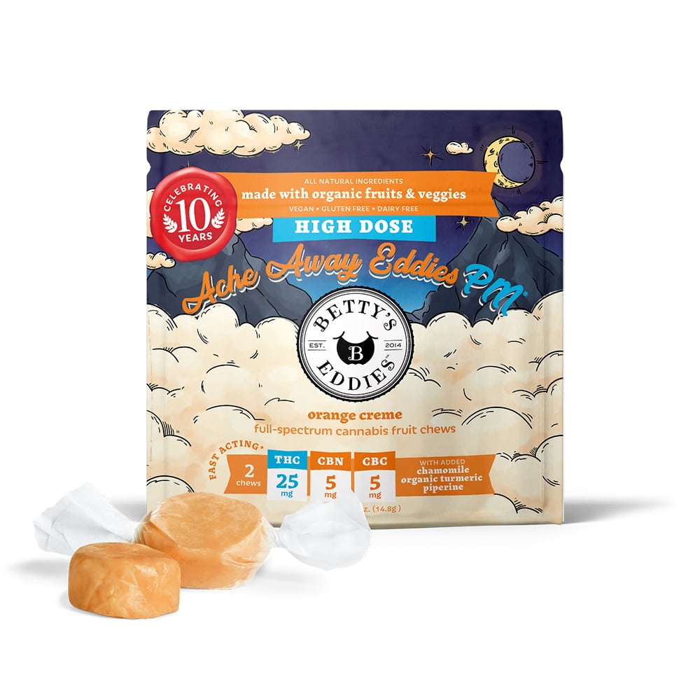 Ache Away Eddies PM Orange Creme [2pk] (50mg THC/10mg CBN/10mg CBC) by Betty's Eddies