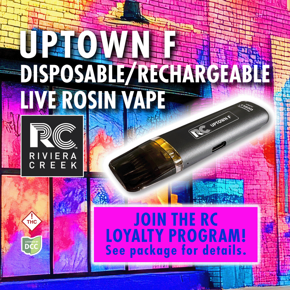 Uptown F Disposable/Rechargeable Live Rosin Vape (0.5g) by Riviera Creek