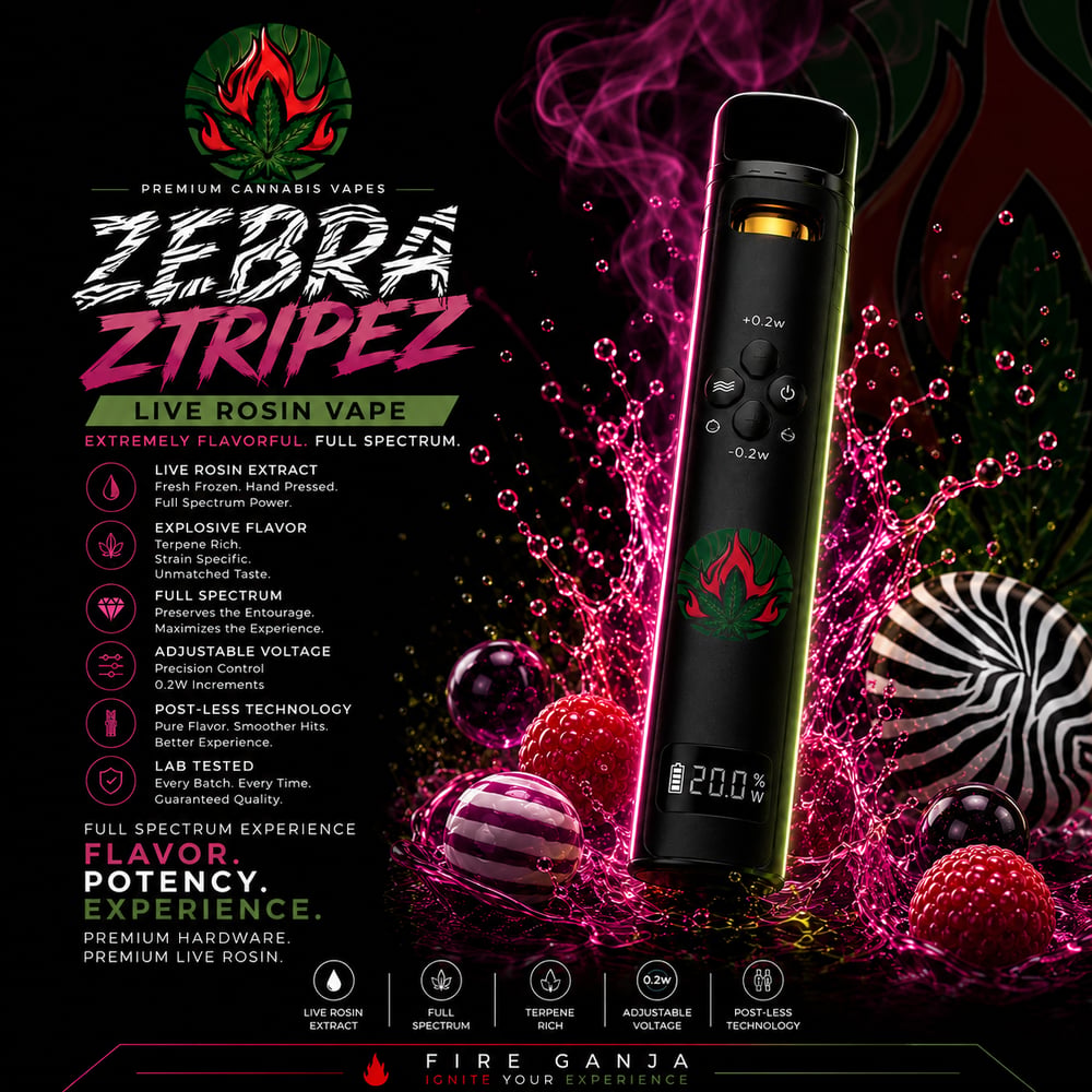 Zebra Ztripez [1000mg] by Fire Ganja
