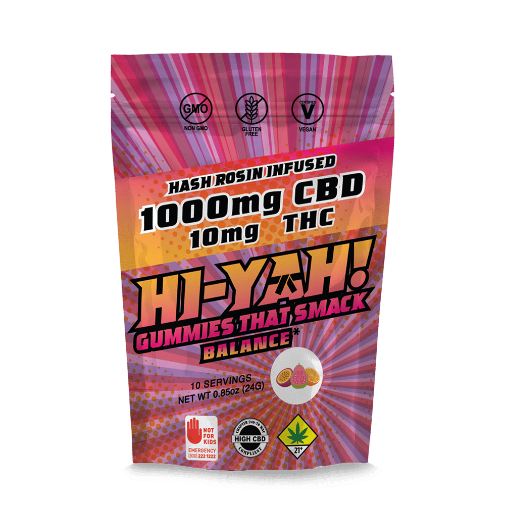 100:1 POG Gummies [10pk] (1000mg CBD/10mg THC) by HI-YAH