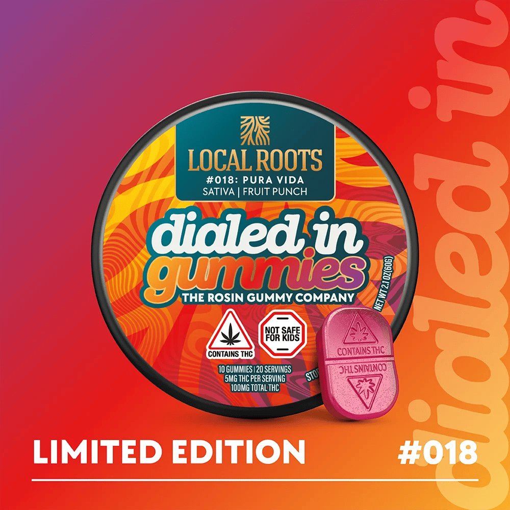 100mg - Pura Vida #018 - Rosin Gummies (20pk) by Dialed In Gummies