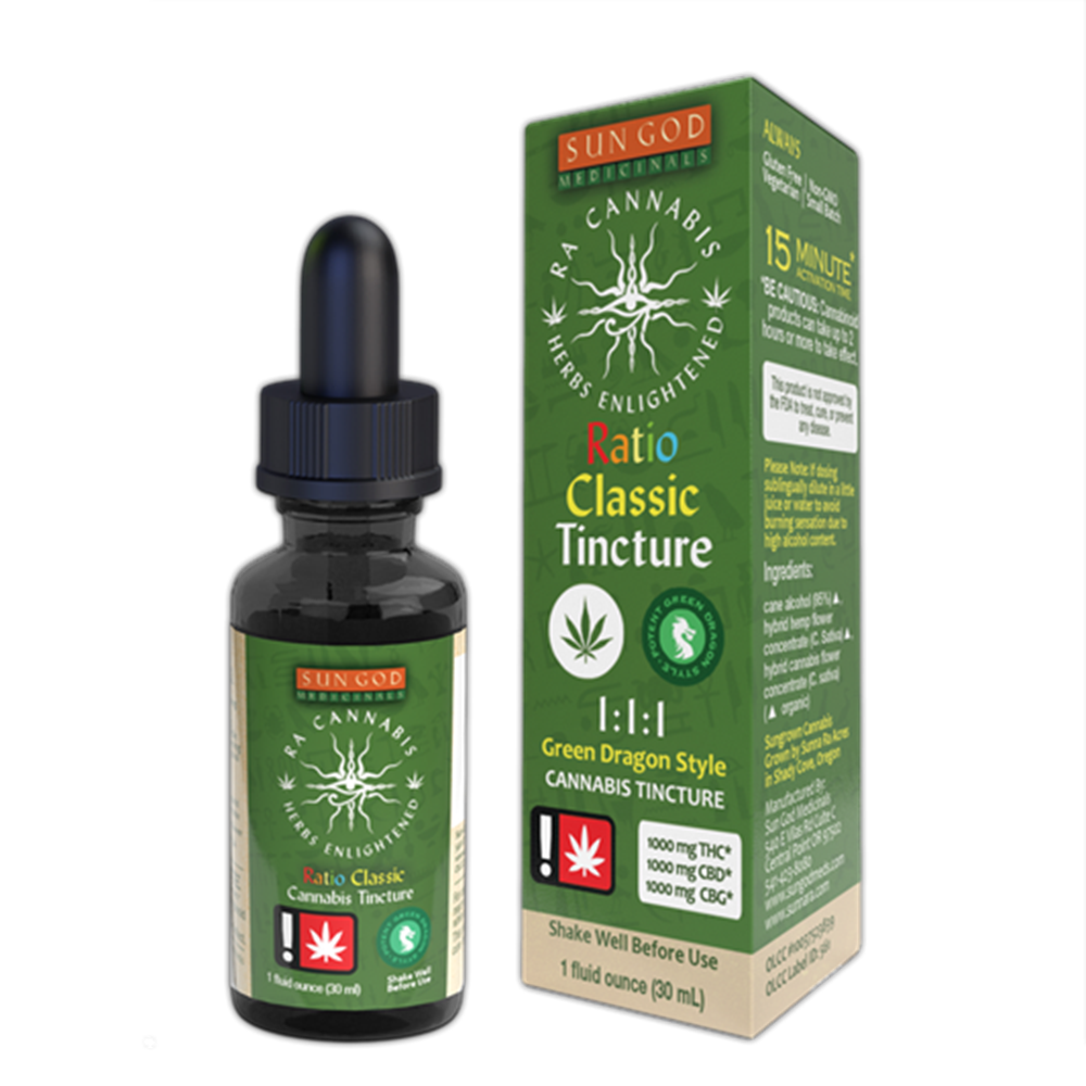 1:1:1 Green Dragon [1oz] (1000mg CBD/1000mg CBG/1000mg THC) by Sun God Medicinals