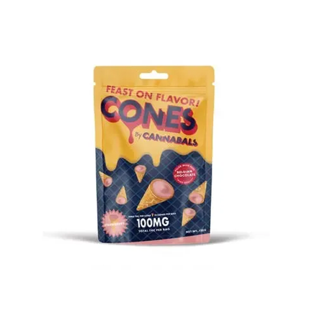 Strawberry  Cones [10pk] (100mg) by Cannabals