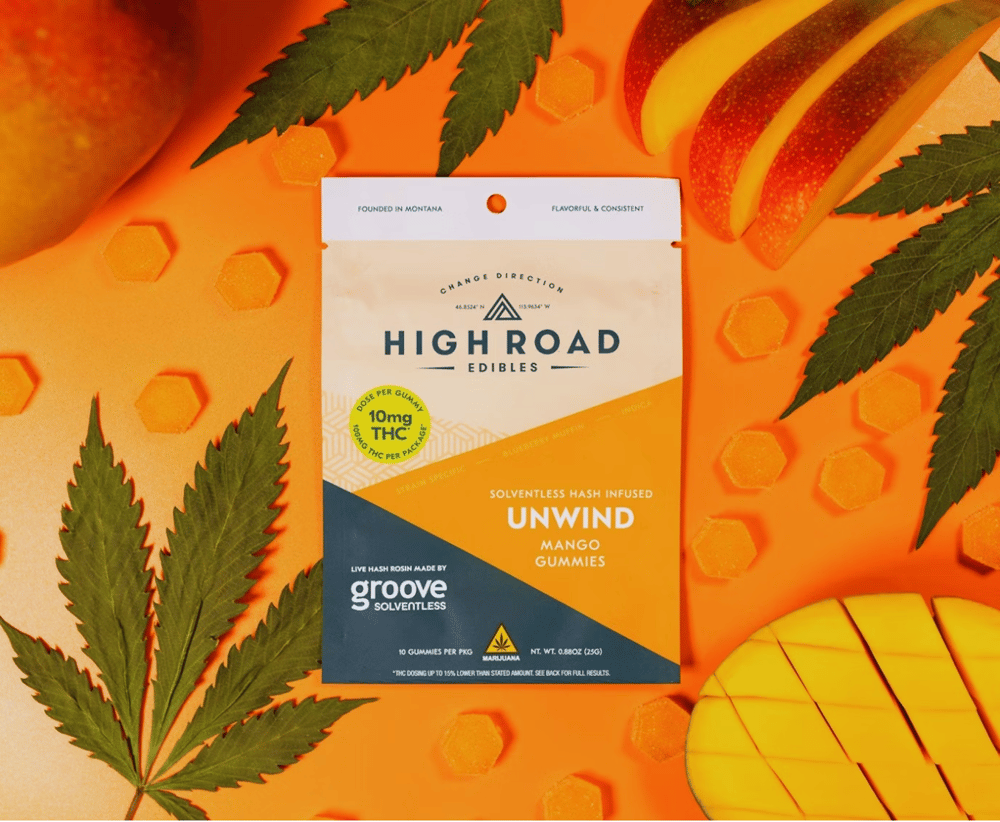 Mango Unwind Gummies, 100mg 20-pack by High Road Edibles