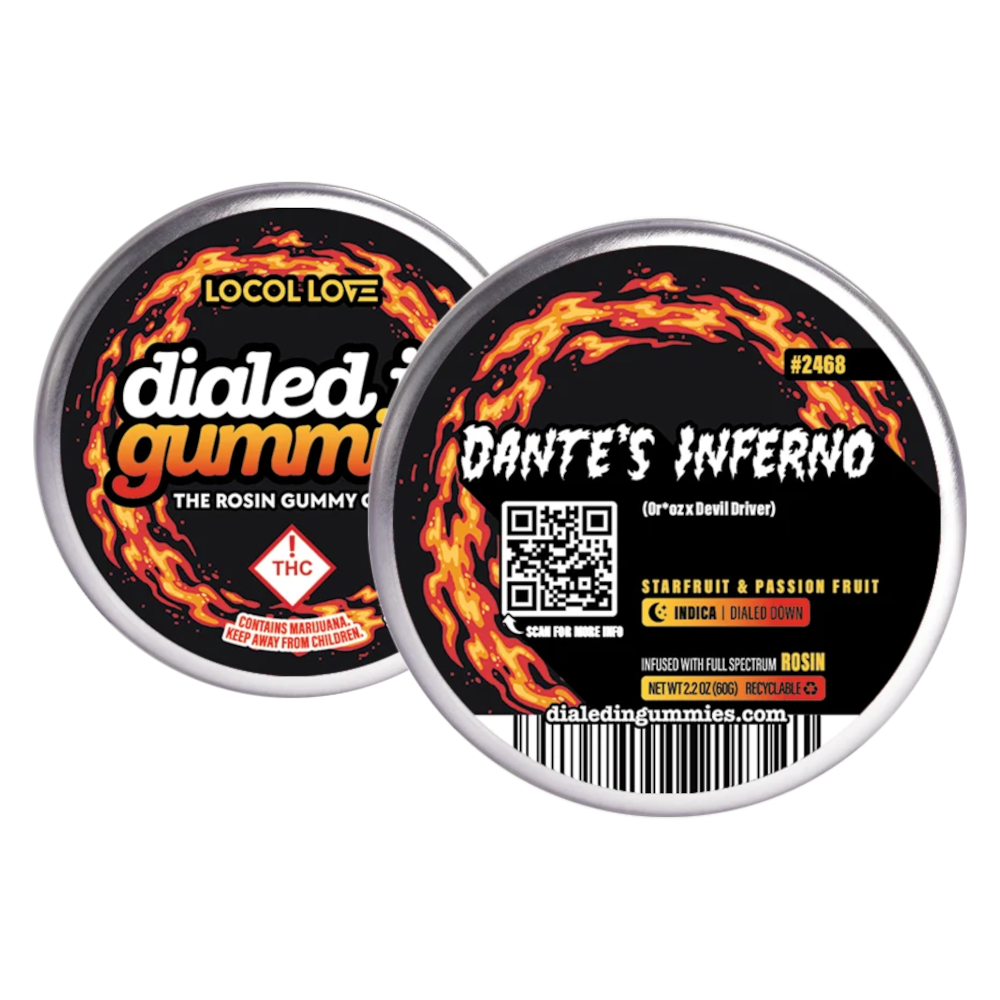 100mg - Dante's Inferno #2468 - Rosin Gummies (10pk) by Dialed In Gummies