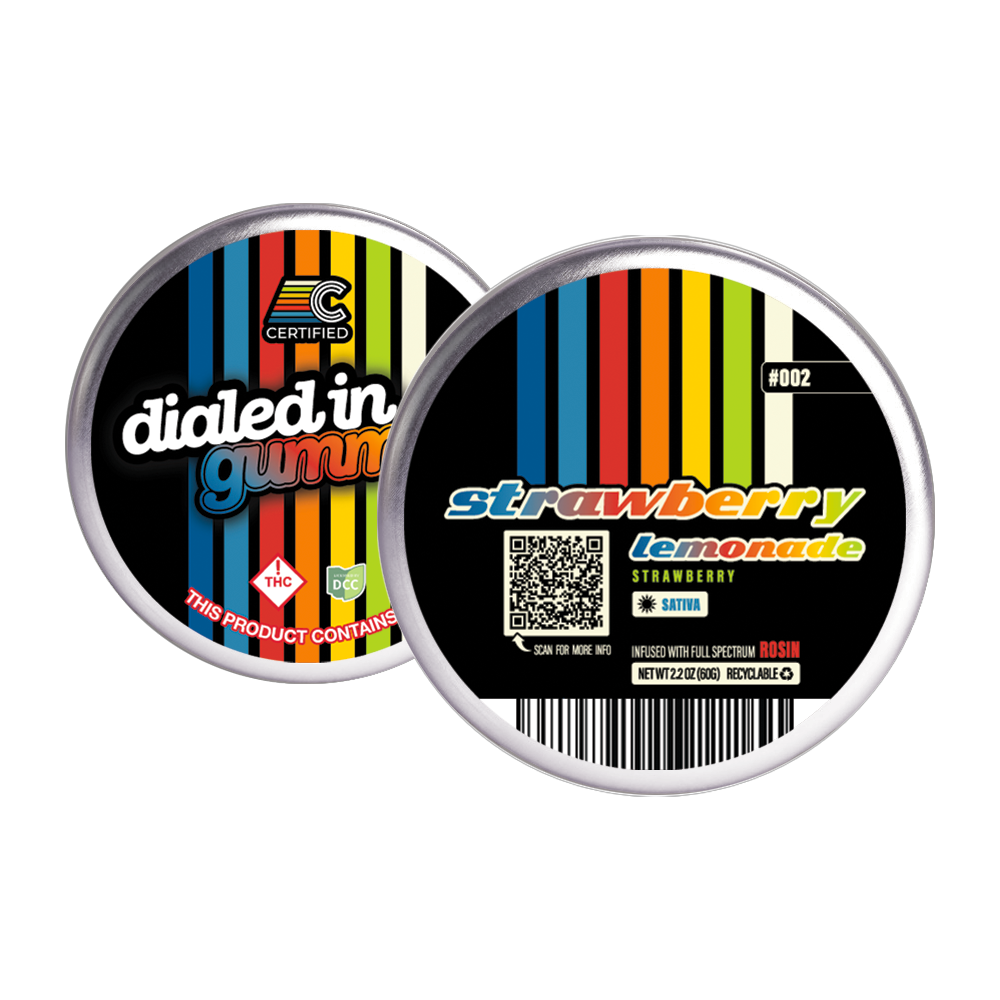 100mg - Strawberry Lemonade - Rosin Gummies (10pk) by Dialed In Gummies