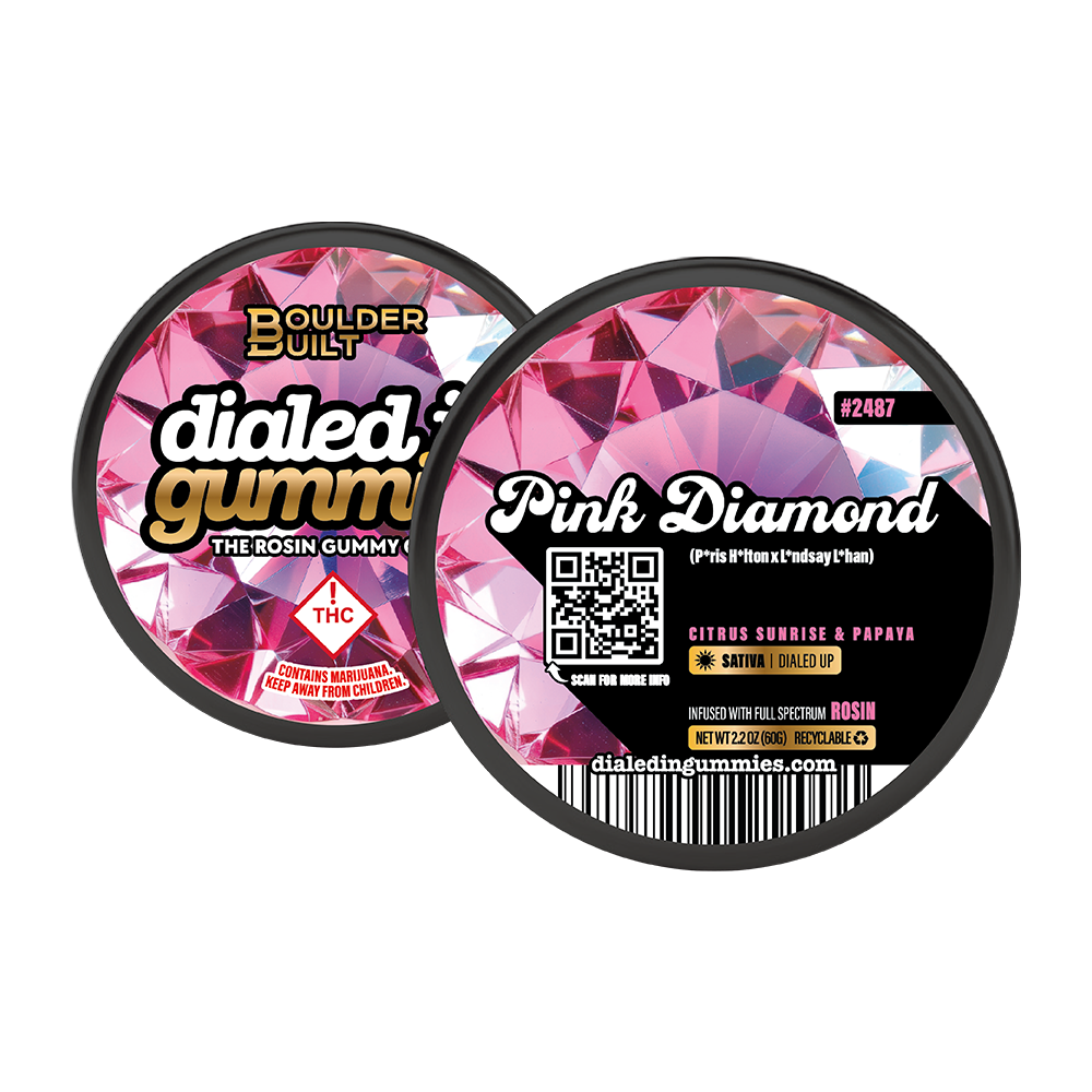100mg - Pink Diamond - Rosin Gummies (10pk) by Dialed In Gummies