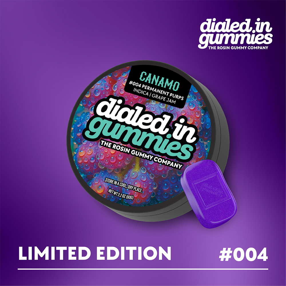 100mg - Permanent Purps #004 - Rosin Gummies (10pk) by Dialed In Gummies