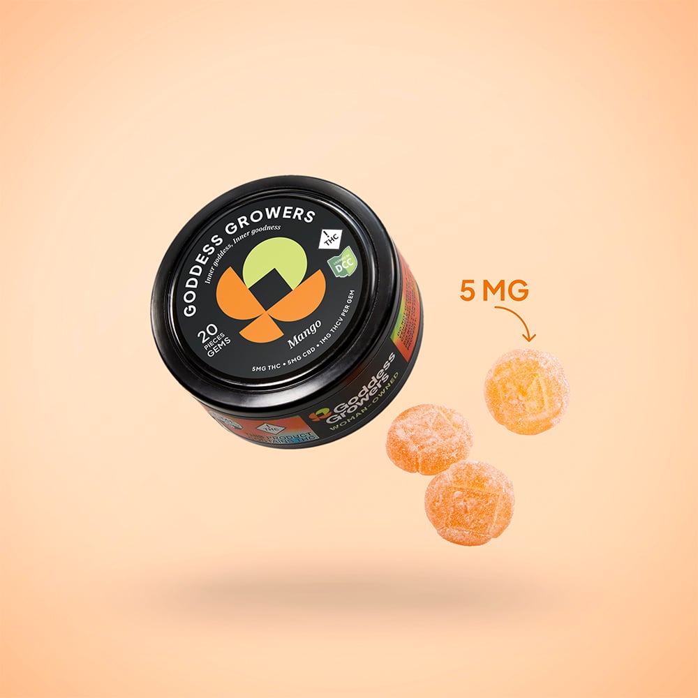 Mango [20pk] (100mg CBD/100mg THC/20mg THCv) by Goddess Growers