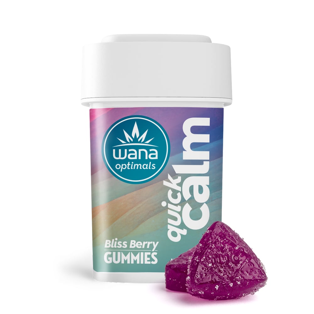 Quick Calm - Bliss Berry [10pk] (100mg CBD/100mg CBG/10mg THC/500mg L-theanine) by Wana
