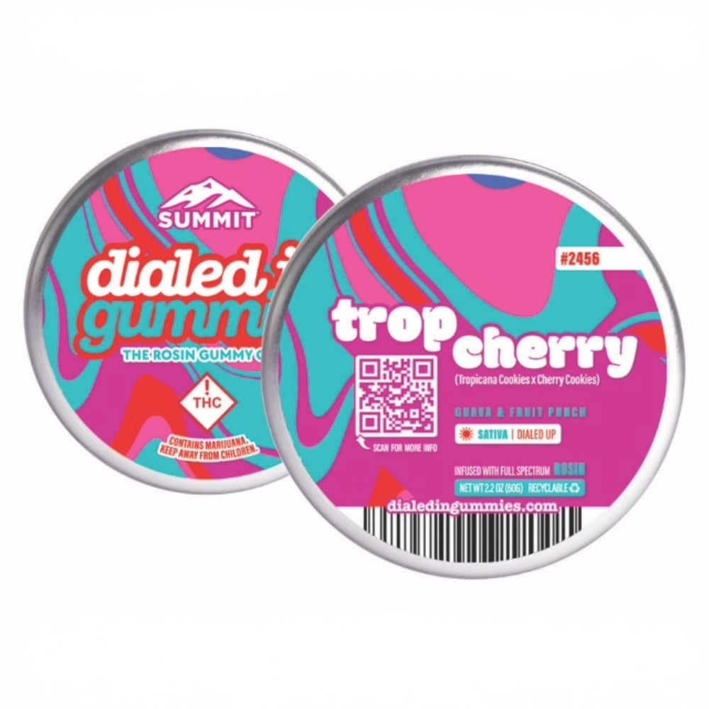 100mg - Trop Cherry #2456 - Rosin Gummies (10pk) by Dialed In Gummies