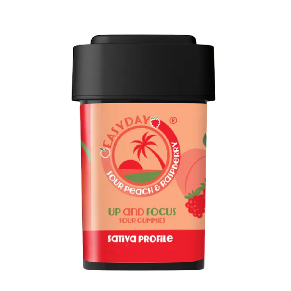 Sour Peach & Raspberry Up & Focus [10pk] (150mg) by Easyday Edibles