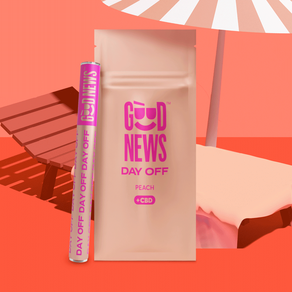 DAY OFF: Peach 1:2 CBD:THC Cartridge (1000mg) by Good News™