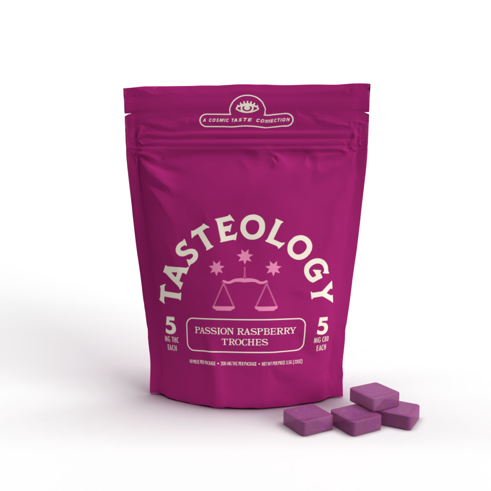 Passion Raspberry 5mg THC | 5mg CBD | 40pk (200mg) by Tasteology