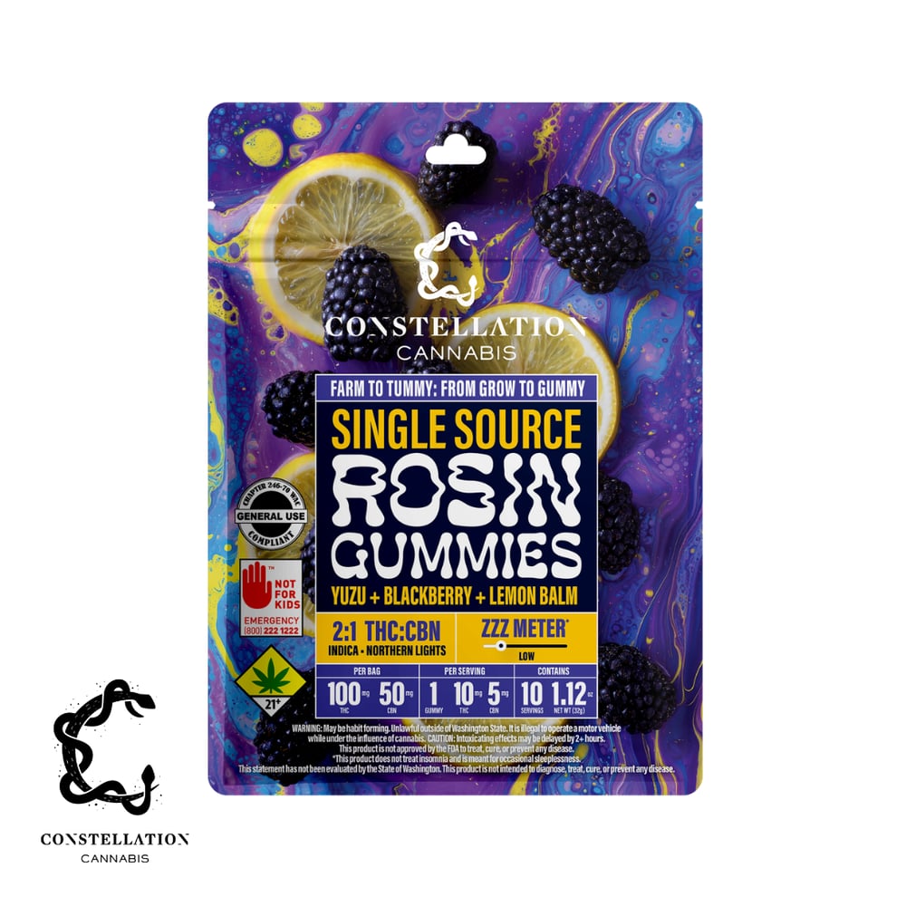 2:1:1 Yuzu Blackberry Lemon Balm [10pk] (100mg THC/50mg CBN) by Constellation Cannabis