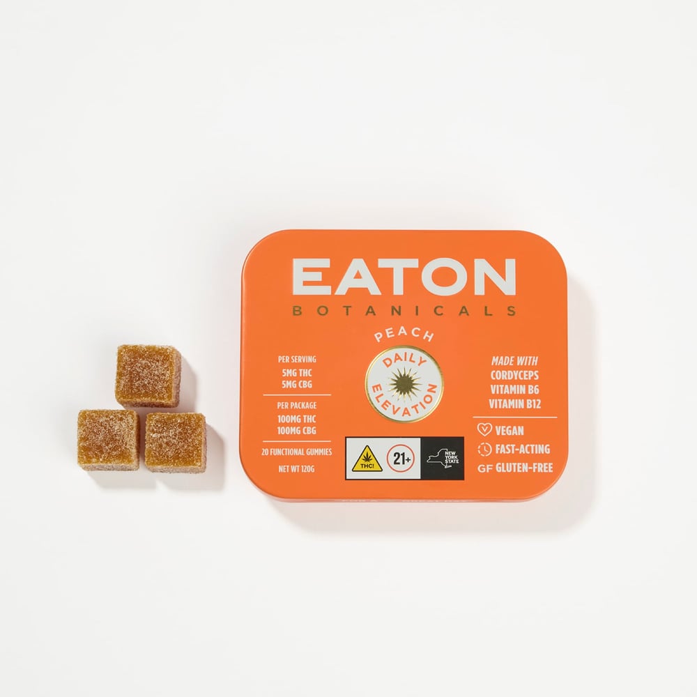 Peach - Daily Elevation [20pk] (100mg THC/100mg CBG) by Eaton Botanicals in United States
