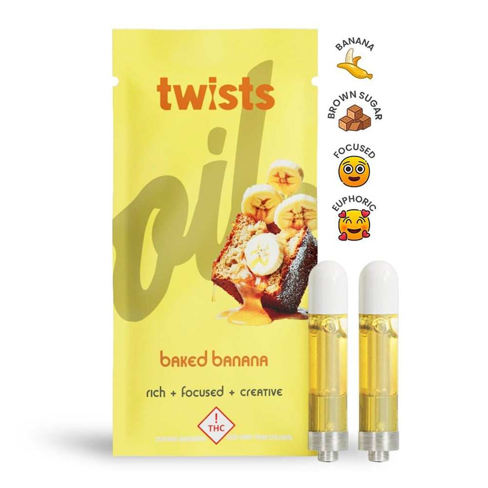 Baked Banana Flavor - "Twists" Cartridge 2-PACK (2000mg) by Oil®