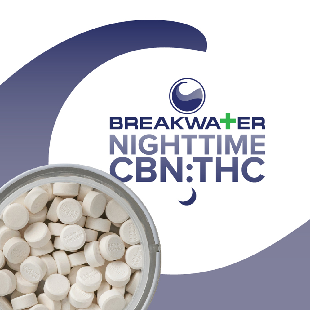 Nighttime CBN:THC [70pk] (350mg CBN/350mg THC) by Breakwater