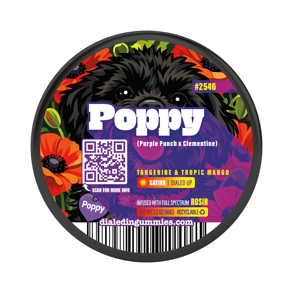 100mg - Poppy #2546 - Rosin Gummies (10pk) by Dialed In Gummies