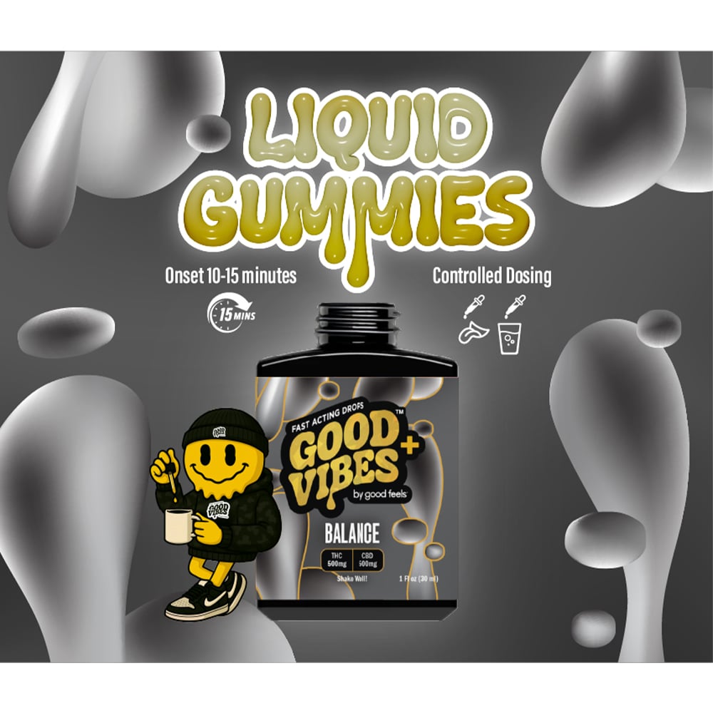 1:1 Balance Unflavored Fast-Acting Drops (500mg THC/500mg CBD) by Good Feels