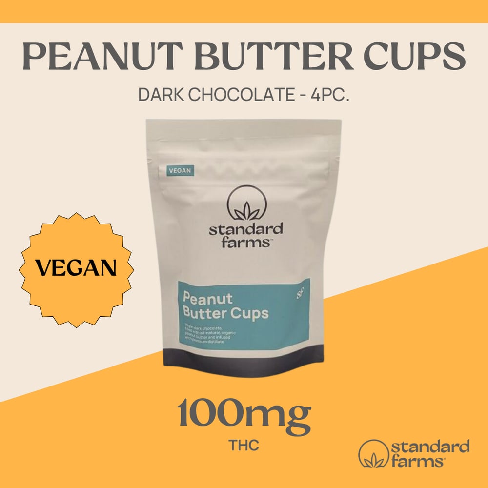 Vegan Dark Chocolate Peanut Butter Cups [4pk] (90mg) by Standard Farms