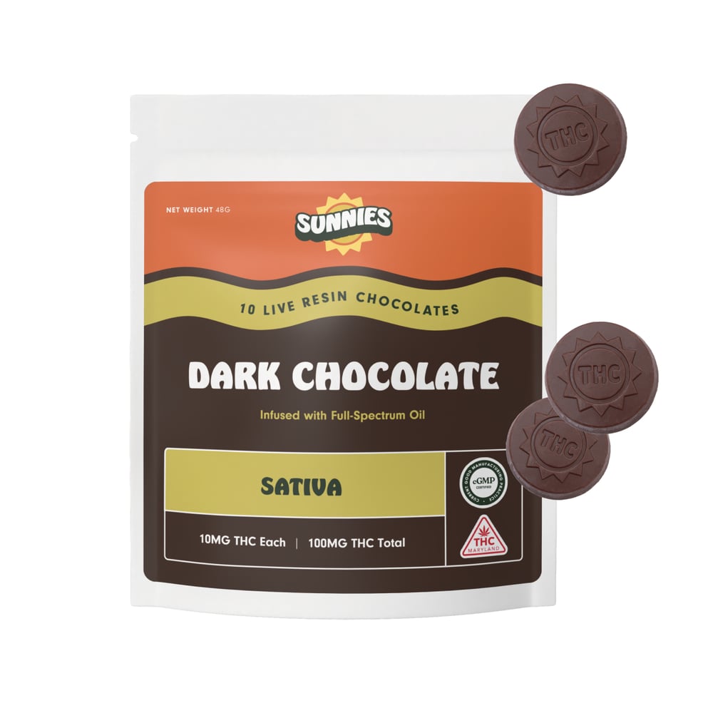 Dark Chocolate - Sativa [10pk] (100mg) by Sunnies