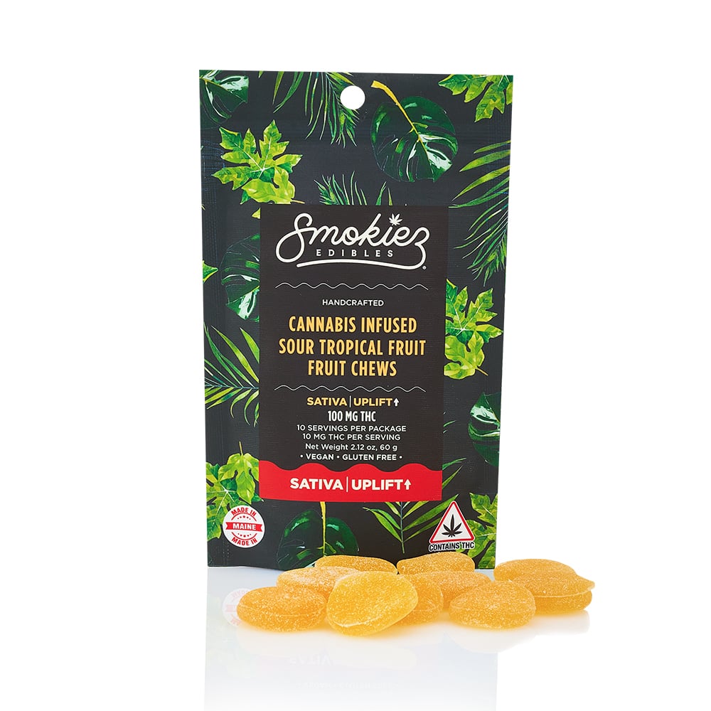 Sour Tropical Fruit - Sativa [10pk] (100mg) by Smokiez